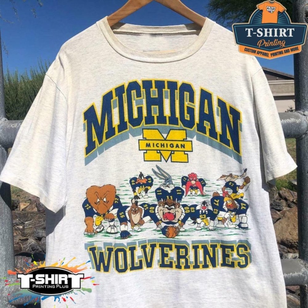 Vintage NCAA Michigan Wolverines Looney Tunes T-Shirt, Michigan Wolverines Shirt